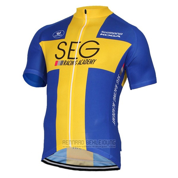 2017 Fahrradbekleidung SEG Racing Academy Champion Schweden Trikot Kurzarm und Tragerhose